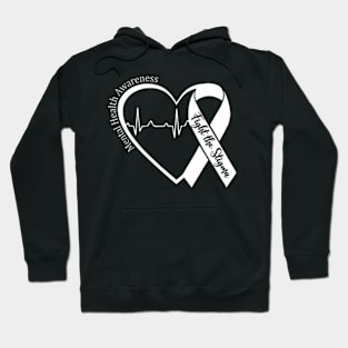 Mental Health Awareness Heart Fight The Stigma Green Ribbon Hoodie